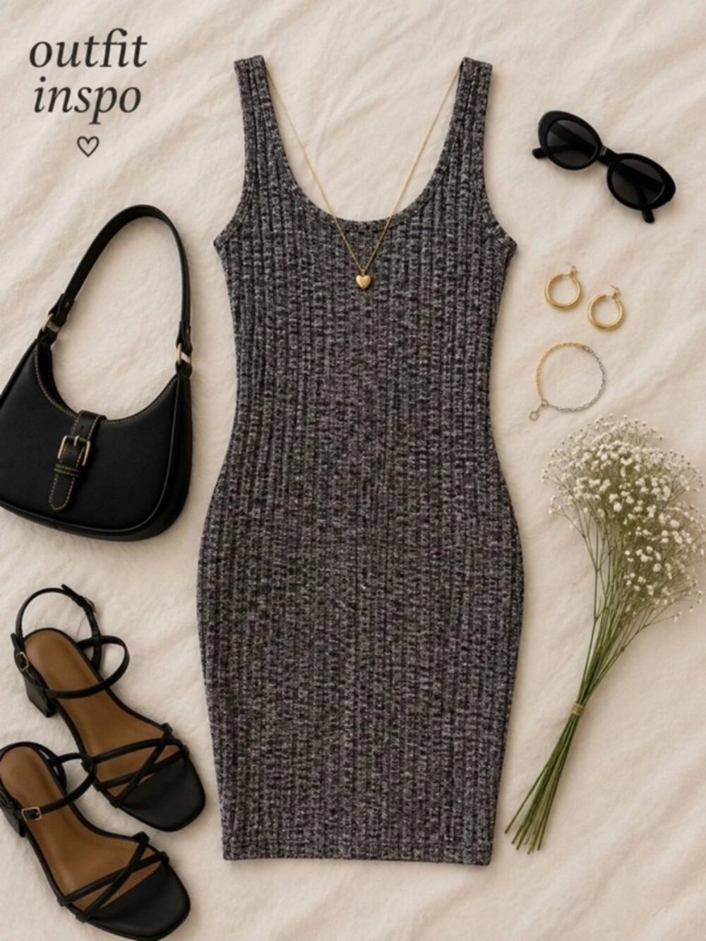 Cotton On Grey Ribbed Bodycon Midi Dress | Women’s Small